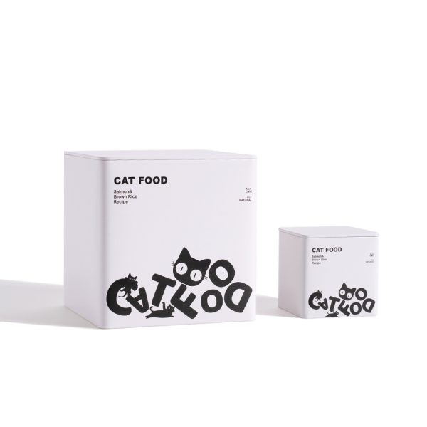 Square Tin Cans Small Metal Box Packaging Metal Tin Box  for Pet Food Packaging Cat Food Packaging