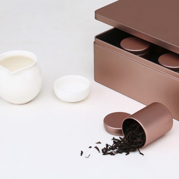 Black Metal Tin Can for Loose Leaf Teas Packaging Square Twg Tea Tin