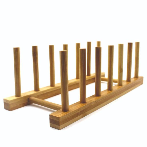 Solid Wood Bamboo Kitchen Cabinet Organizer Dish Plate Bowl Cup Book Pot Lid Cutting Board Drying Rack Stand Drainer Storage