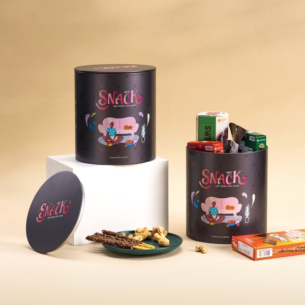 Big Round Metal Can Custom Tin Packaging Food Grade Storage Canister Manufacturer