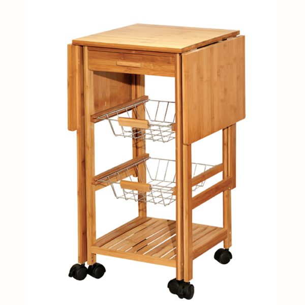 3-tier Removable Large Capacity Kitchen Serving Trolley Cart for Bathroom Kitchen Laundry Room Office Narrow Place
