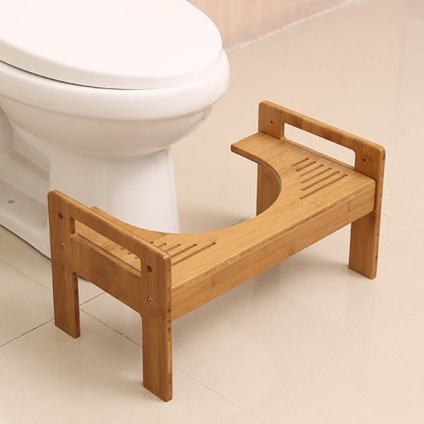 Durable Bamboo Toilet Stool for Pregnant Women and Assisted Child Pedal Bathroom Stool