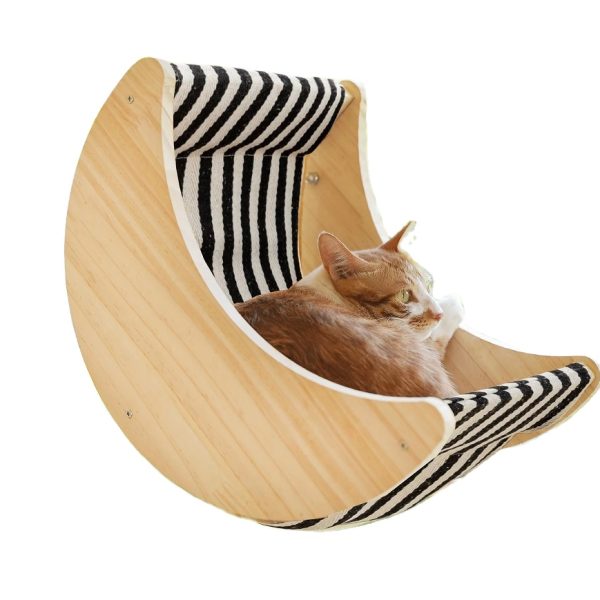 Powerful Suction Cup Cat Window Seat Indoor Cat Bed Perch with Striped Design for Bird Watching and Sleeping