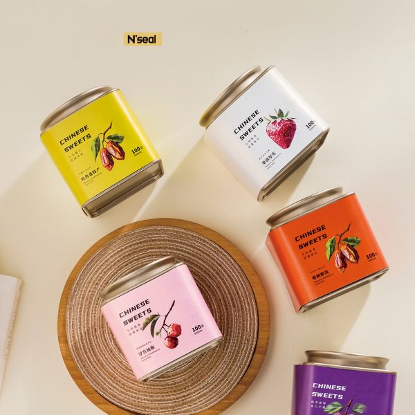 Hot Sale Composite Packaging Container Food Grade Beautiful Square Eco Friendly Airtight Empty Dried Fruit Jars