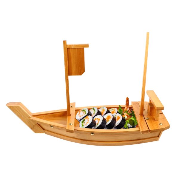 New Arrival Japanese Style Extra Large Sushi Plates Sushi Boat Sashimi Serving Platter Bamboo Sushi Boat Serving Tray Dinnerware