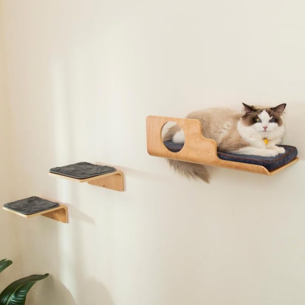 Creative Design Cat Ledge Rack 19 X 10 Inch Comfortable Cat Mat for Sleeping Playing & Scratching Fish Mouth Wall Furniture Cats