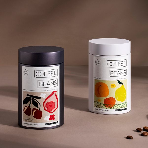 Round Canister Airtight Tea Tin Can Food Grade Coffee Beans Packaging Gift Set
