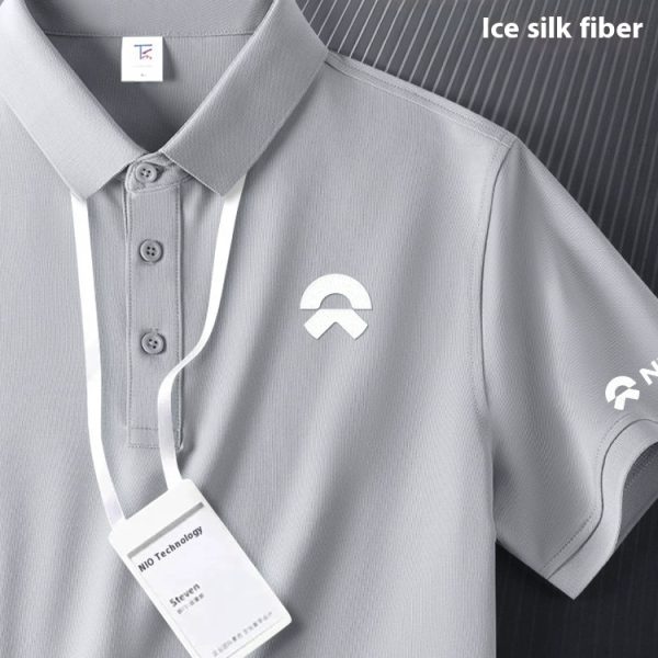 Ice silk polo shirt custom overalls summer company staff culture shirt quick-drying lapel short sleeve T-shirt printed logo