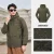 Hooded detachable silver fox velvet - army green