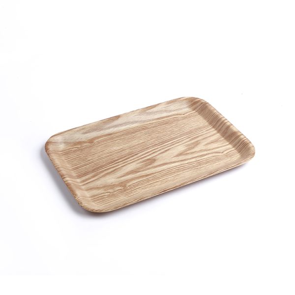 Customized Rectangle Willow Wooden Dinnerware Fast Food Serving Catering Trays for Kitchen Living Room Hotel Restaurant Supplies