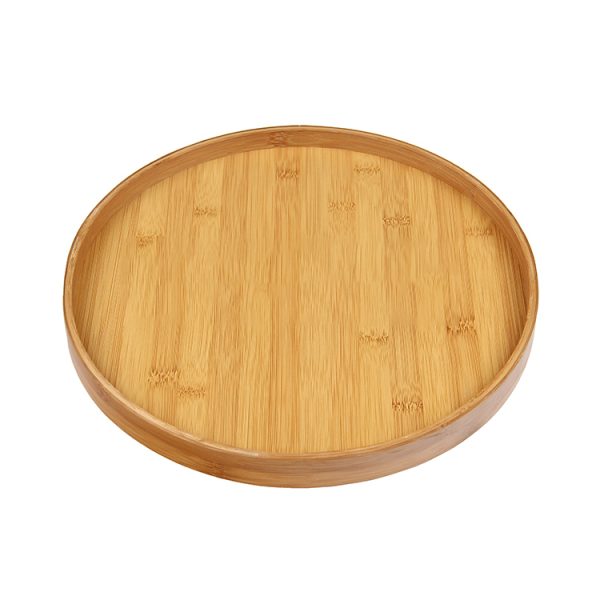 Custom Multi-style Bamboo Large Round Bamboo Serving Tray Designs Pattern Printing Dinnerware