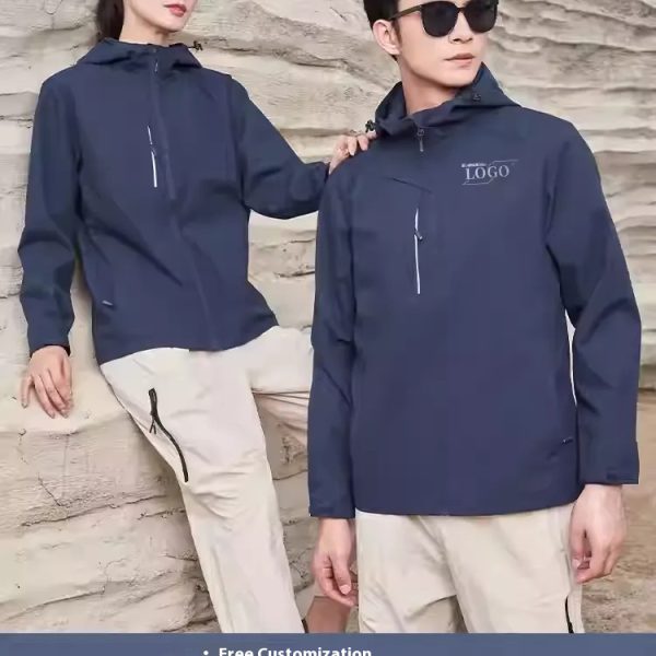 Jacket custom printed logo autumn and winter windproof and waterproof overalls, jackets, fleece thickened staff uniforms, overalls, jackets