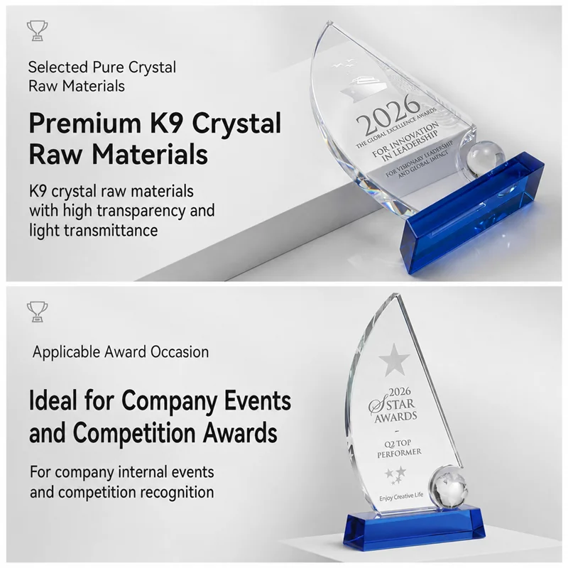 K9 crystal trophy for company events and competition awards