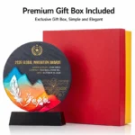Round crystal and marble award with premium gift box