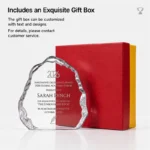 Iceberg crystal award with customizable gift box packaging