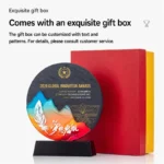 Round crystal and marble award with customizable gift box