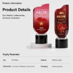 Artificial crystal trophy specifications with UV printing, sandblasting and gift box