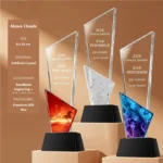 Above Clouds artificial crystal award 8 × 28 cm with colour printing options