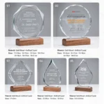 Custom crystal awards with multiple shapes and size options