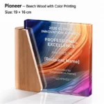 crystal award plaque Beach wood